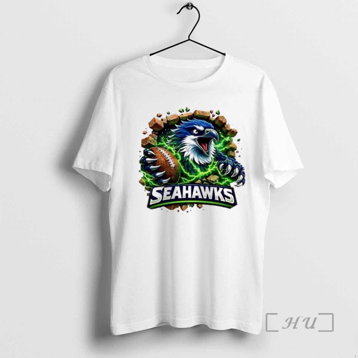 Officials Seahawks Angry Eagle Breaking Through Wall With Football T-Shirts, Hoodie, Sweatshirt | InkThreadWorks.com