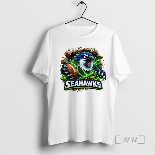 Officials Seahawks Angry Eagle Breaking Through Wall With Football T-Shirts, Hoodie, Sweatshirt | InkThreadWorks.com