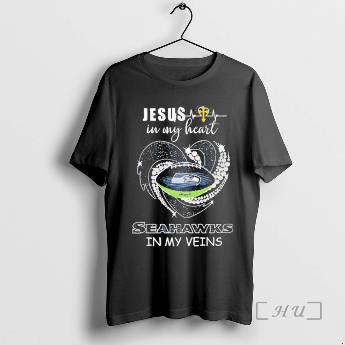Officials Seattle Seahawks Jesus My Heart Football My Veins Christian T-Shirts, Hoodie, Sweatshirt