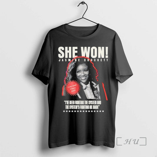 Officials She Won Jasmine Crockett T-Shirts, Hoodie, Sweatshirt | InkThreadWorks.com