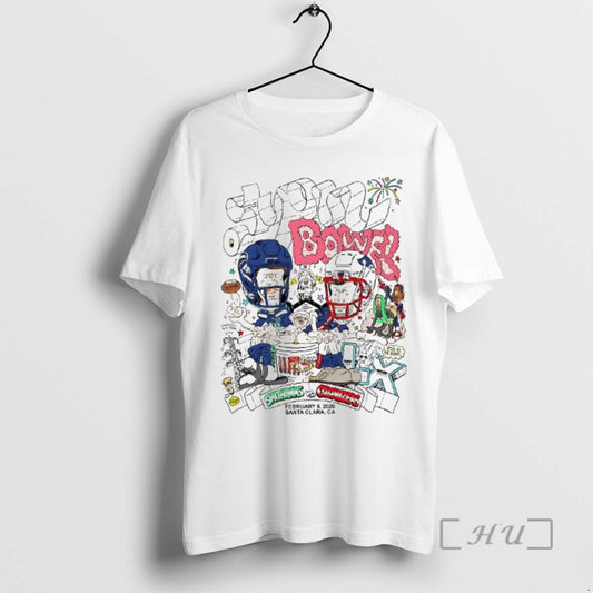 Officials Shithawks Vs Colonizers Super Bowel 2026 Caricature Woman T-Shirts, Hoodie, Sweatshirt | InkThreadWorks.com