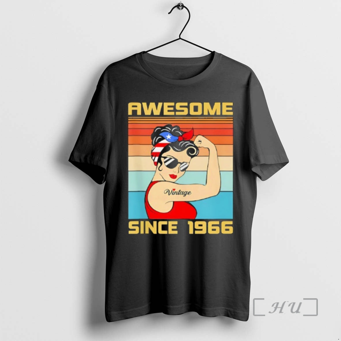 Officials Strong Girl Of American Awesome Since 1966 Vintage T-Shirts, Hoodie, Sweatshirt | InkThreadWorks.com