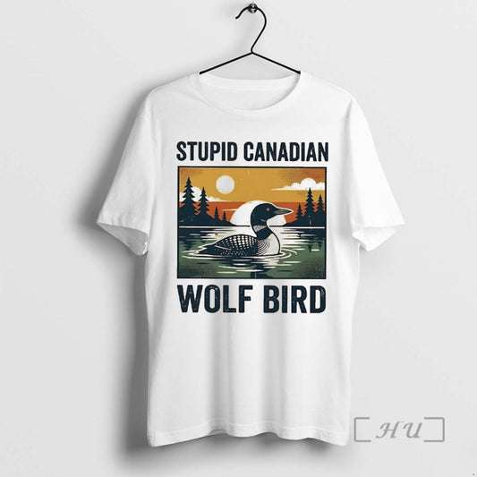 Officials Stupid Canadian Wolf Bird Common Loon Vintage Art T-Shirts, Hoodie, Sweatshirt | InkThreadWorks.com