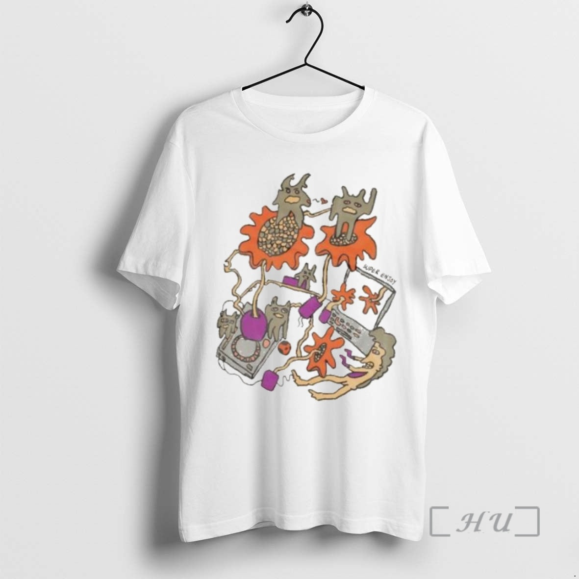 Officials Super Enjoy Dj Animals Graphic Circle White T-Shirts, Hoodie, Sweatshirt | InkThreadWorks.com