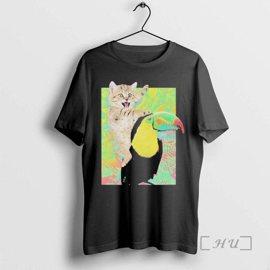 Officials Tabby Cat Riding Toucans Animal Funny T-Shirts, Hoodie, Sweatshirt | InkThreadWorks.com