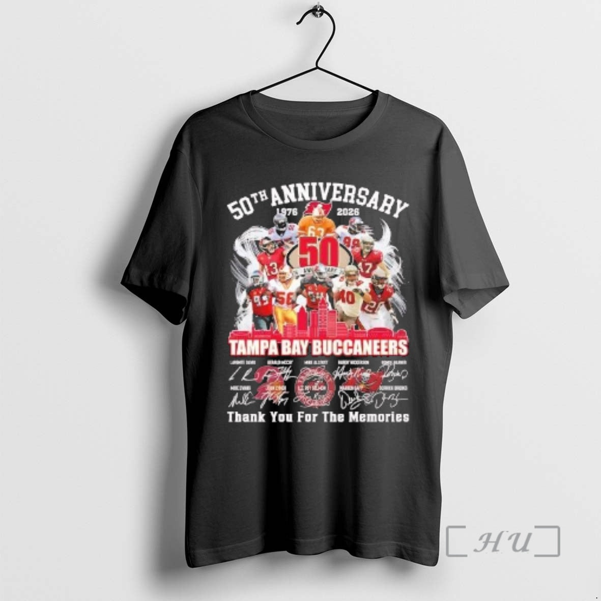 Officials Tampa Bay Buccaneers 50th Anniversary 1976 2026 Signatures T-Shirts, Hoodie, Sweatshirt | InkThreadWorks.com