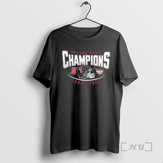 Officials Texas Tech Red Raiders 2026 Orange Bowl Champions Helmet Two Sided Premium T Shirts Hoodie, Sweatshirt