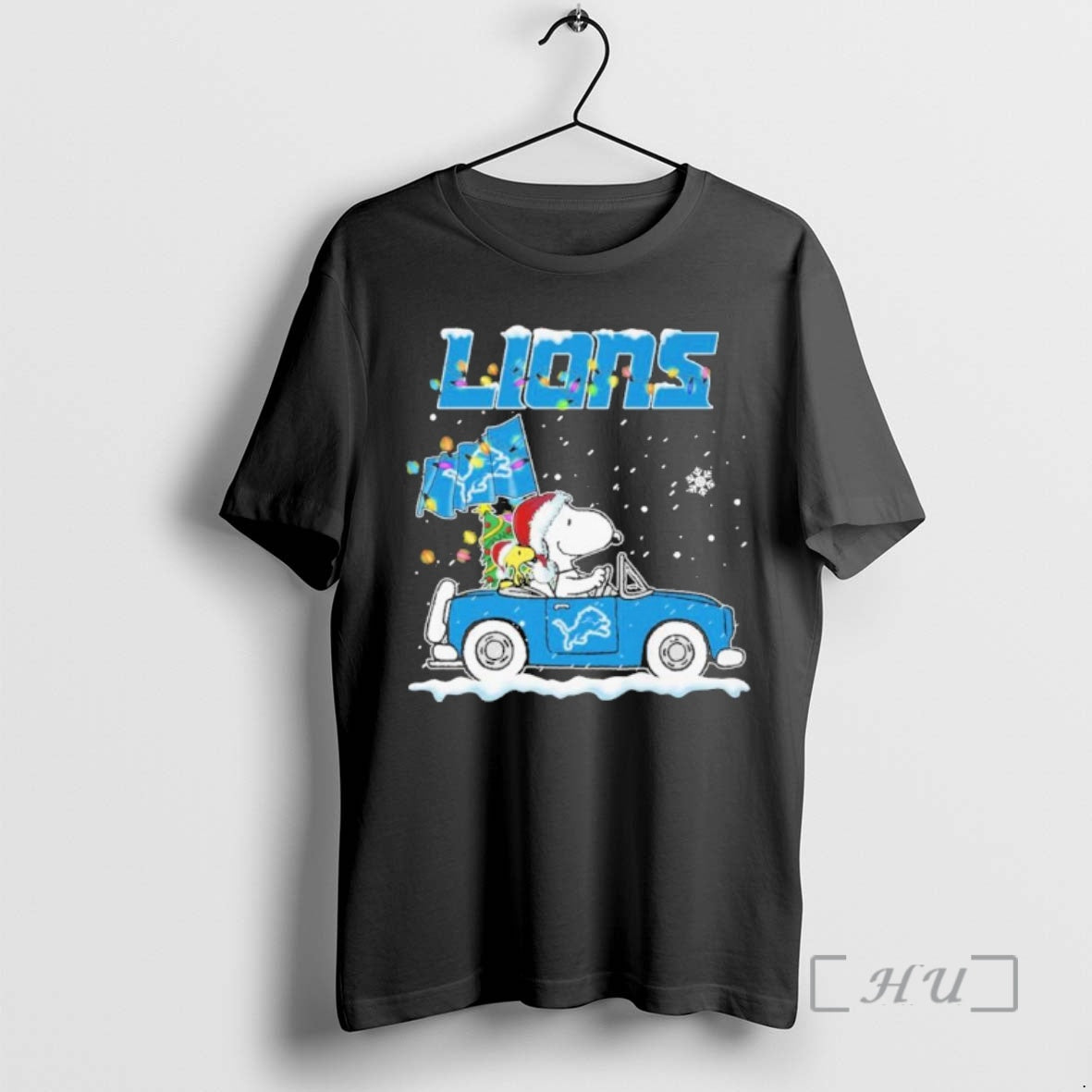 Officials The Peanuts X Detroit Lions Driving Car Christmas T-Shirts, Hoodie, Sweatshirt | InkThreadWorks.com