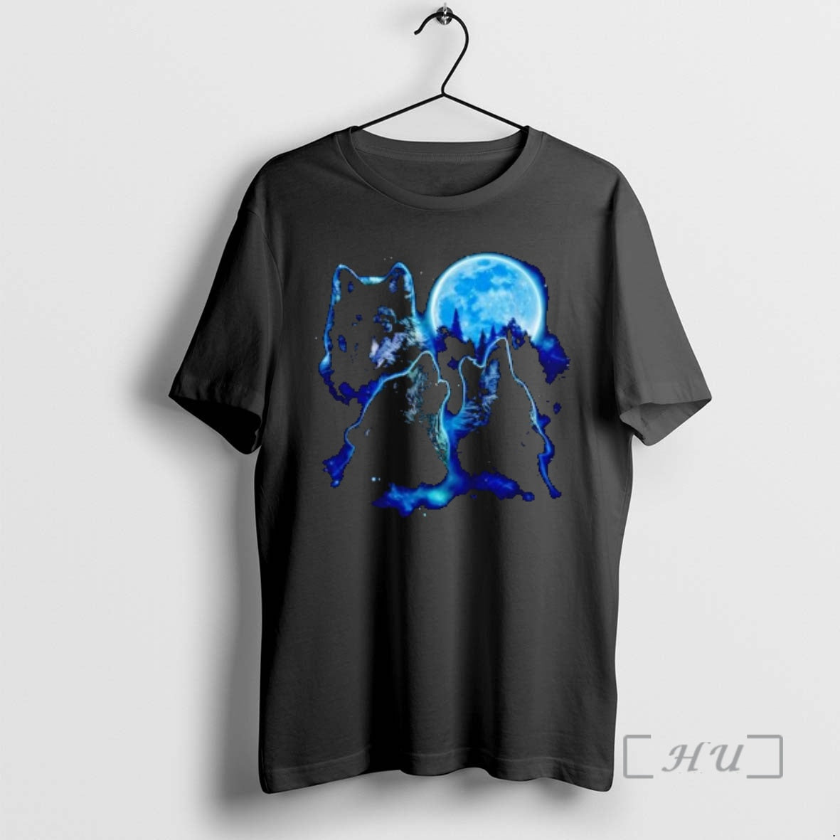 Officials Three Wolves Howling Under Icy Full Moon Graphic T-Shirts, Hoodie, Sweatshirt | InkThreadWorks.com