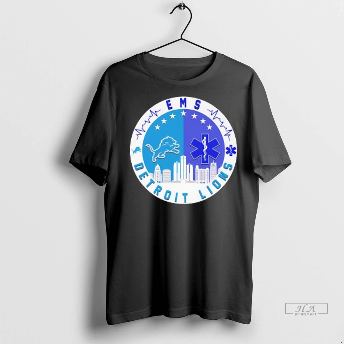 Officials Trendy Ems X Detroit Lions City Skyline Circle Logo Shirt Sweater