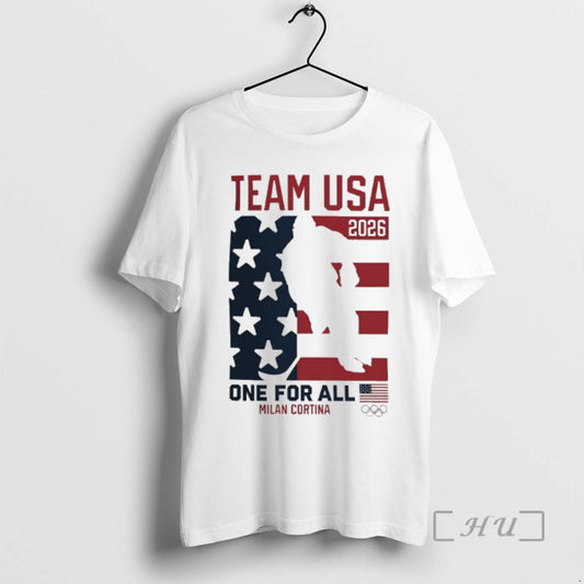 Officials Usa Hockey One For All 2026 Winter Olympics Heart Of Gold Premium T Shirts