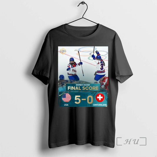 Officials Hockey Final Score Usa 5 0 Switzerland Winter Olympics T-Shirts, Hoodie, Sweatshirt