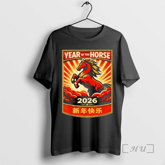 Officials Year Of The Horse 2026 Lunar Chinese New Year 2026 Graphic Premium T Shirts Hoodie, Sweatshirt | InkThreadWorks.com