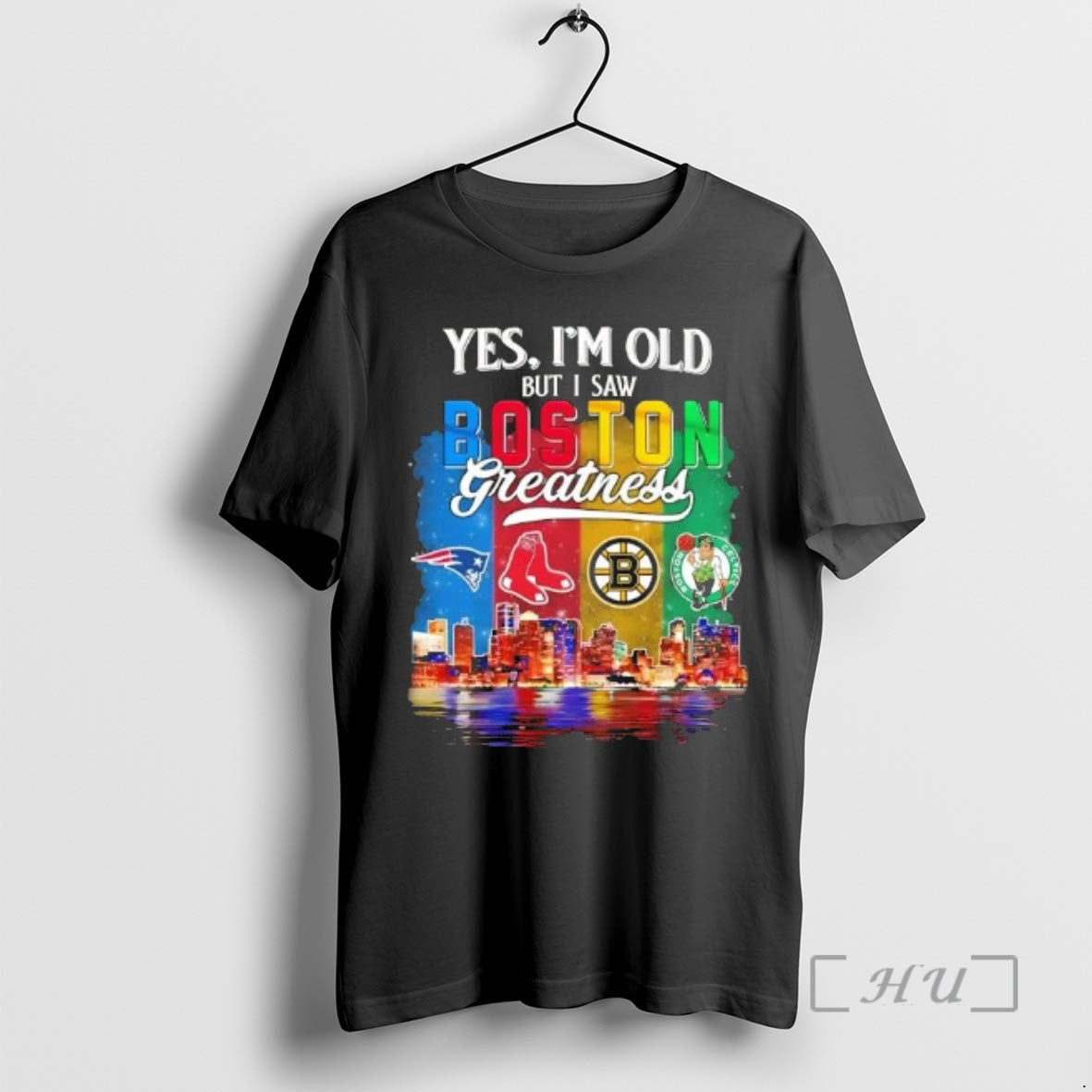 Officials Yes Im Old But I Saw Boston City Sports Greatness Skyline Premium T Shirts Hoodie, Sweatshirt | InkThreadWorks.com