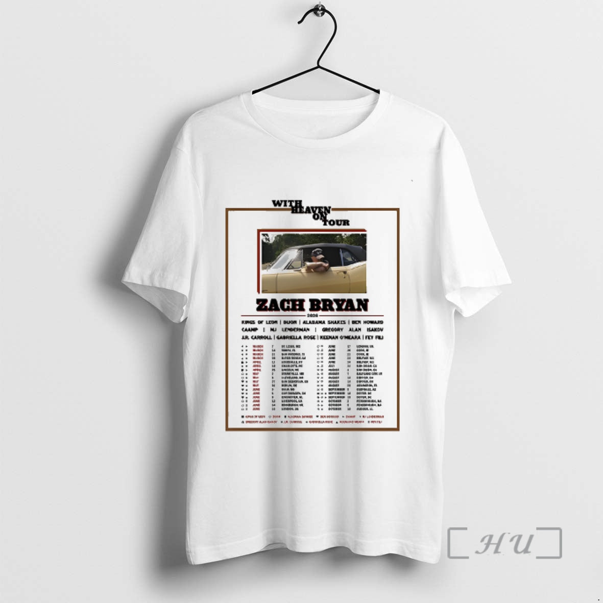Officials Zach Bryan With Heaven On Tour 2026 T-Shirts, Hoodie, Sweatshirt | InkThreadWorks.com