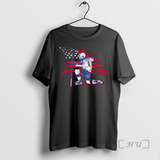 Officials Zach Werenski Columbus Blue Jackets Hockey Stars And Stripes Superstar Pose Premium T Shirts