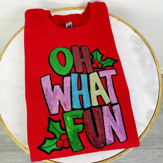 Oh What Fun Patch Gildan Sweatshirt T-Shirts, Hoodie | InkThreadWorks.com