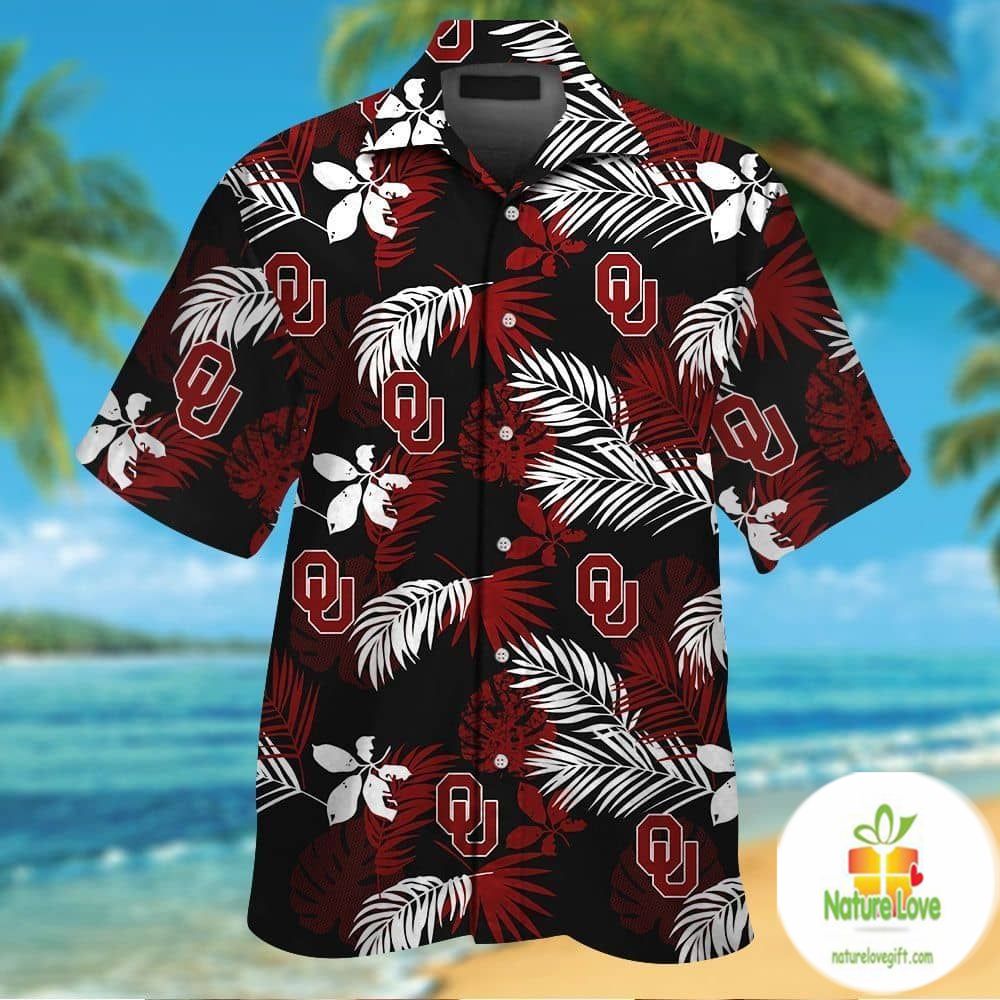 Oklahoma Sooners Hawaiian Shirt Tropical Aloha Button Up VER05