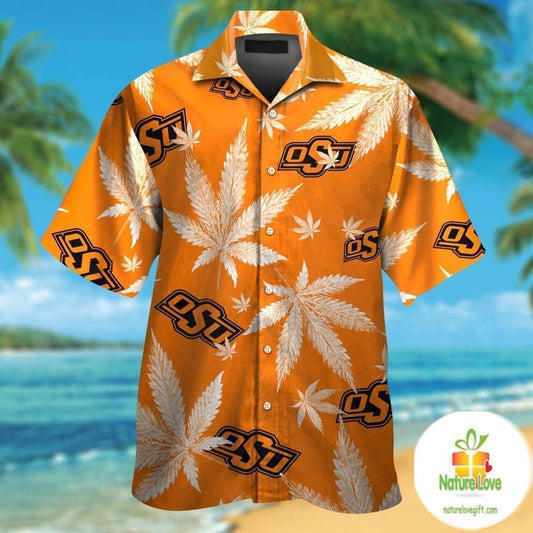 Oklahoma State Cowboys Short Sleeve Button Up Tropical Hawaiian Shirt