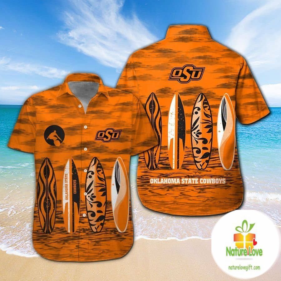 Oklahoma State Cowboys Hawaiian Shirt Tropical Aloha Button Up Shirts