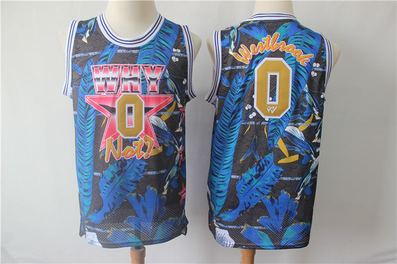 Oklahoma City Thunder #0 Russell Westbrook 0 # Blue Jersey