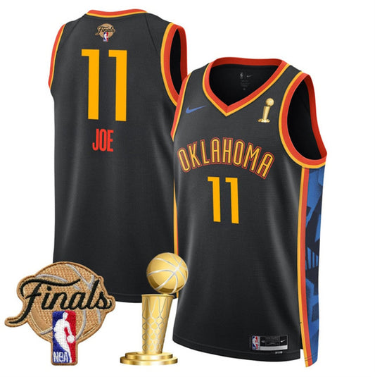 Oklahoma City Thunder #11 Isaiah Joe Black 2025 Finals Patch And Finals Champions