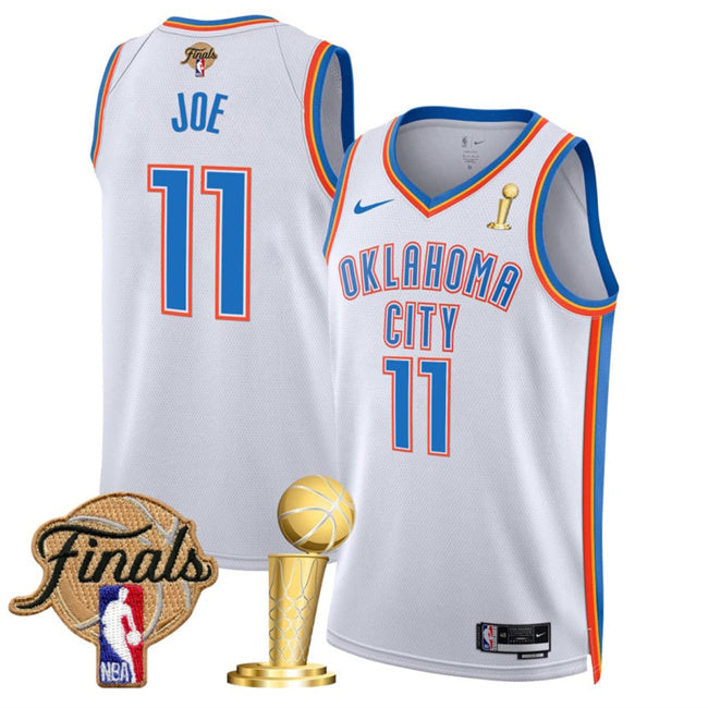 Oklahoma City Thunder #11 Isaiah Joe White 2025 Finals Patch And Finals Champions