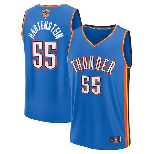 Oklahoma City Thunder #55 Isaiah Hartenstein 2025 NBA Finals Fast Break Replica Player Jersey - Blue - Icon Edition