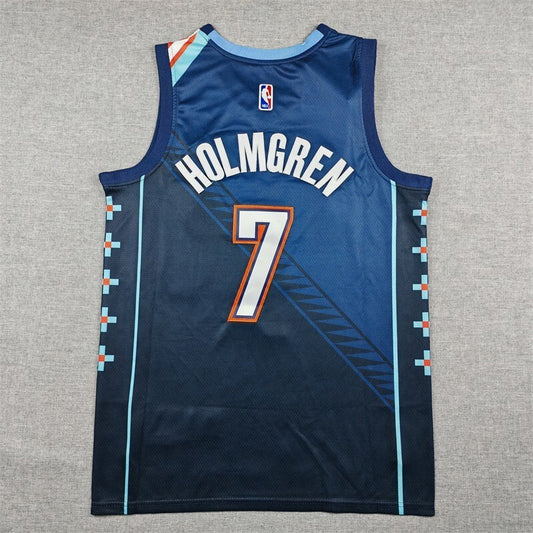 Oklahoma City Thunder #7 Chet Holmgren 26 Thunder 7 Blue City Edition Style 1