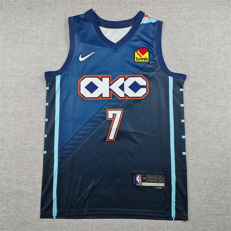 Oklahoma City Thunder #7 Chet Holmgren 26 Thunder 7 Blue City Edition Style 2