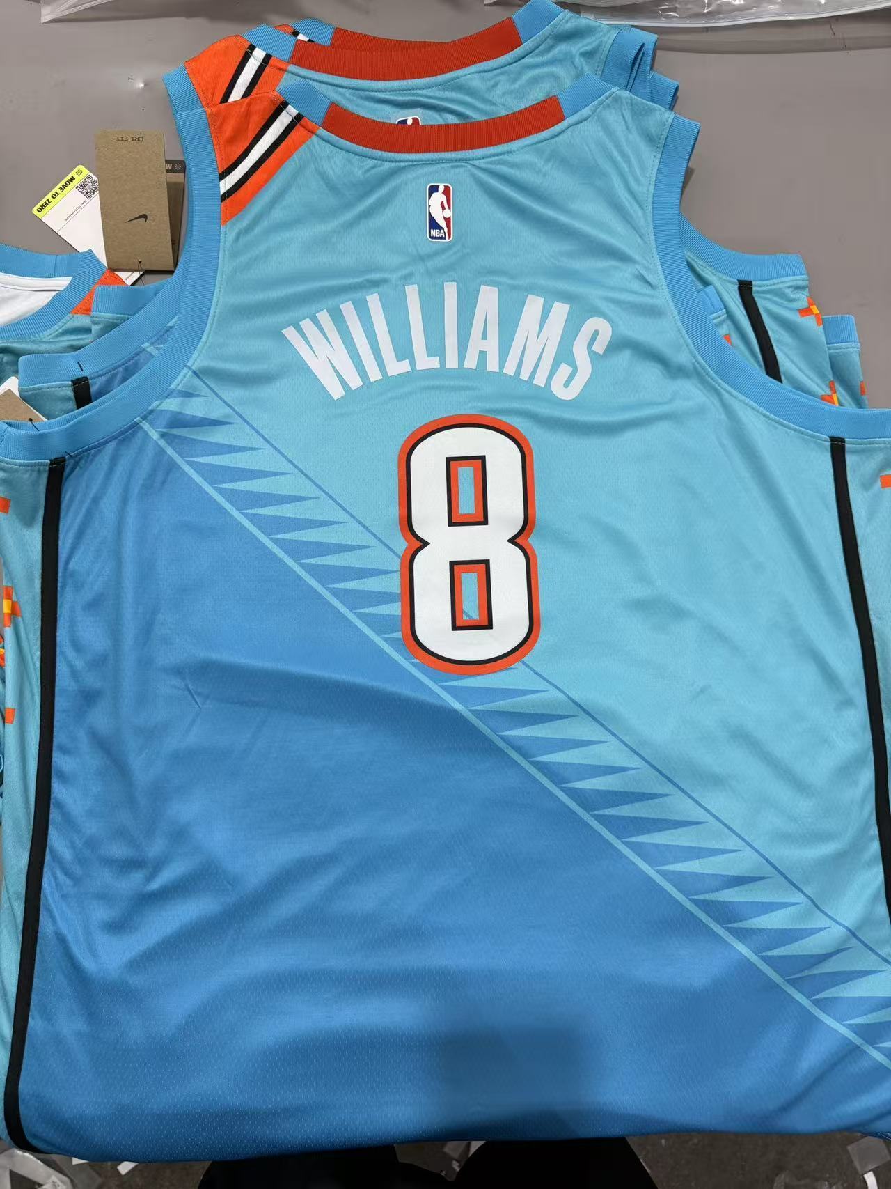Oklahoma City Thunder #8 Jalen Williams 19 Season Thunder Team City Blue
