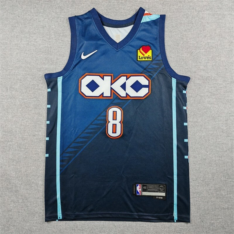 Oklahoma City Thunder #8 Jalen Williams 26 Thunder 8 Blue City Edition Style 4