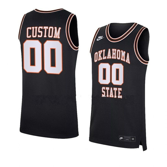 Oklahoma State Cowboys Custom Retro Basketball Replica Jersey Black_conew1
