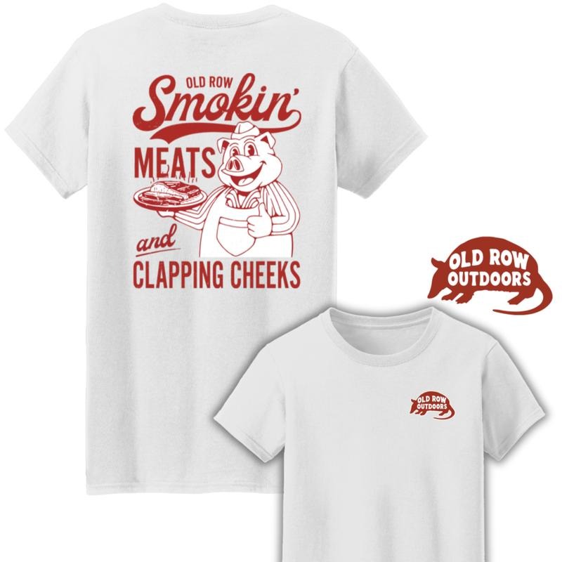 Old Row The Smokin' Meats and Clapping Cheeks Two Sides Cotton Unisex T-Shirt Hoodie, Sweatshirt | InkThreadWorks.com