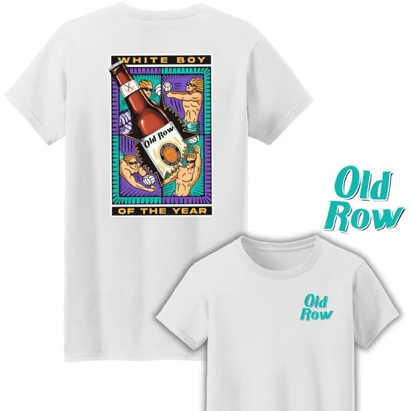 Old Row White Boy Of The Year Volleyball Two Sides Cotton Unisex T-Shirt Hoodie, Sweatshirt | InkThreadWorks.com