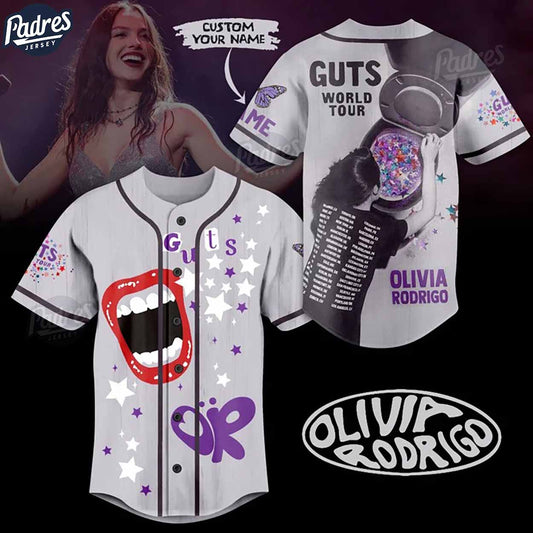 Olivia Rodrigo Guts World Tour Custom Baseball Jersey Style - Padres Jersey Oasis: Elevate Your Baseball Style Game