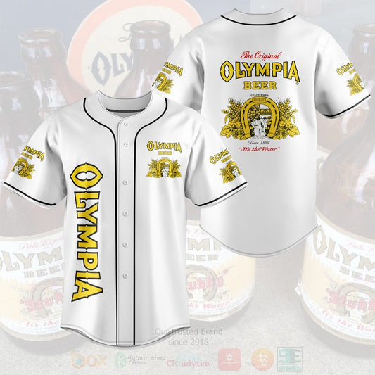 FASHION Olympia Brewing Company Baseball Jerseys Botton Shirt