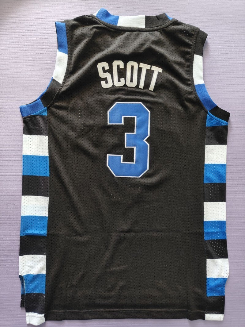 One Tree Hill Ravens #3 Lucas Scott Basketball 3 Black Embroidered Jersey Style 1