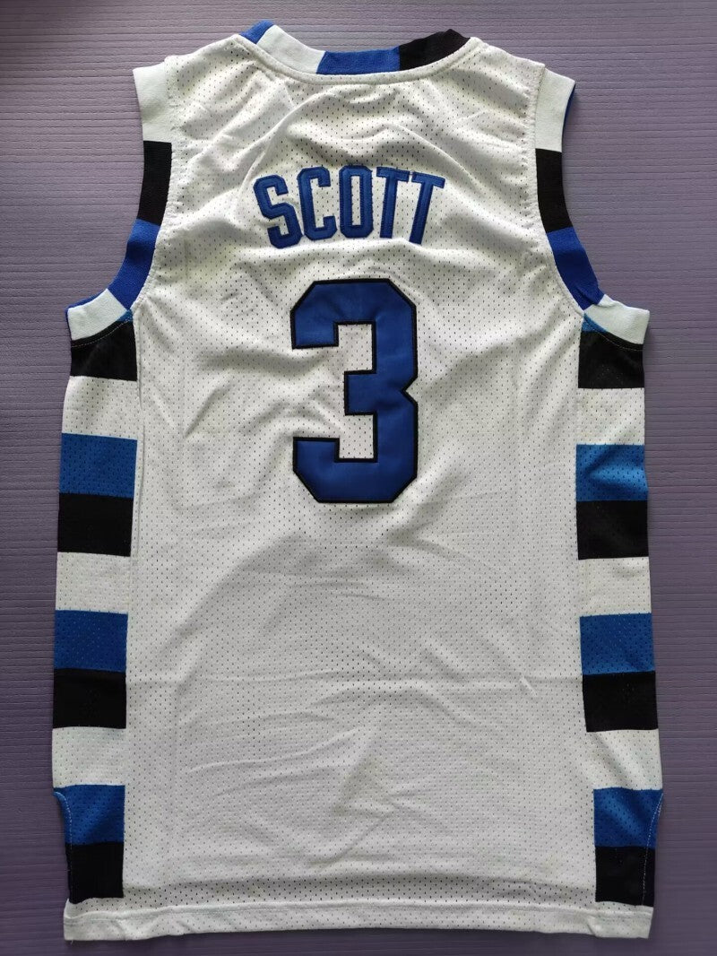 One Tree Hill Ravens #3 Lucas Scott Basketball 3 # White Jersey Style 3