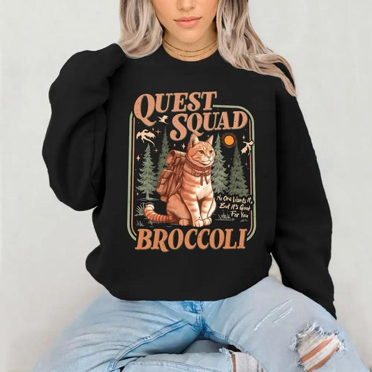 Onyx Storm Quest Squad Broccoli Shirt, Broccoli Cat Tshirt, Ridoc Romantasy Fan Shirt, Dragon Rider Tee, Fourth Wing...