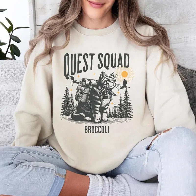 Onyx Storm Quest Squad Sweatshirt, Broccoli tee Fourth Wing Merch Xaden Riorson clothes, Violet bookish top romantasy fan...