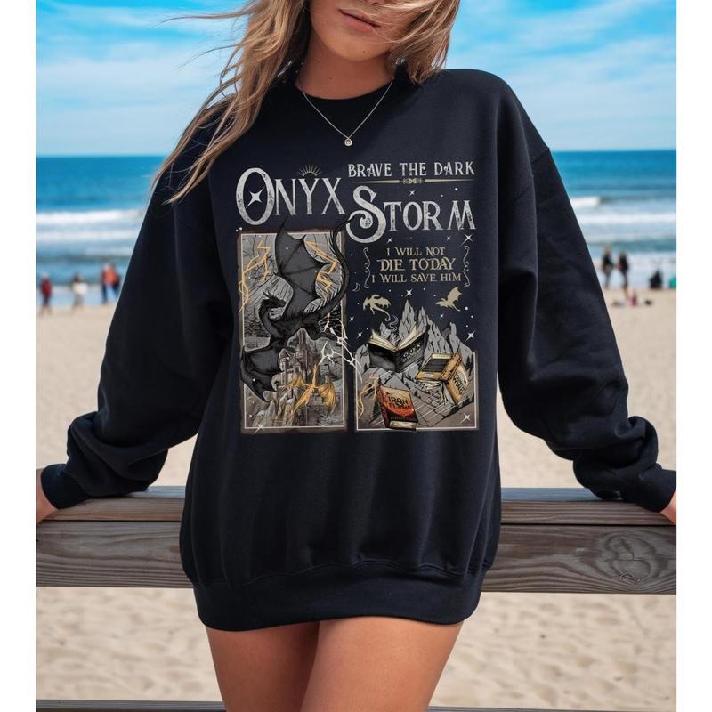 Onyx Storm Shirt Fourth Wing Merch Bookish Sweatshirt Xaden Riorson Gift for Readers Violet Sorrengail Tairn Book Lover...
