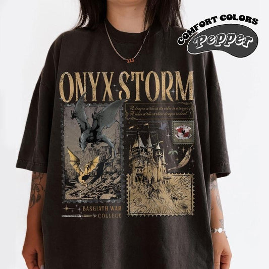 Onyx Storm T-Shirt | Fourth Wing Series Shirt | Dragon Rider | Bookish Tee Gift For Book Lover | Fantasy Book Hoodie,...
