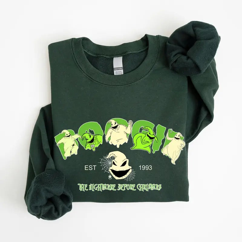 Oogie Boogie Crewneck Sweatshirt, Spooky Boogie Man Sweatshirt, Halloween Sweatshirt, Oogie Boogie Bash Party Menswear...