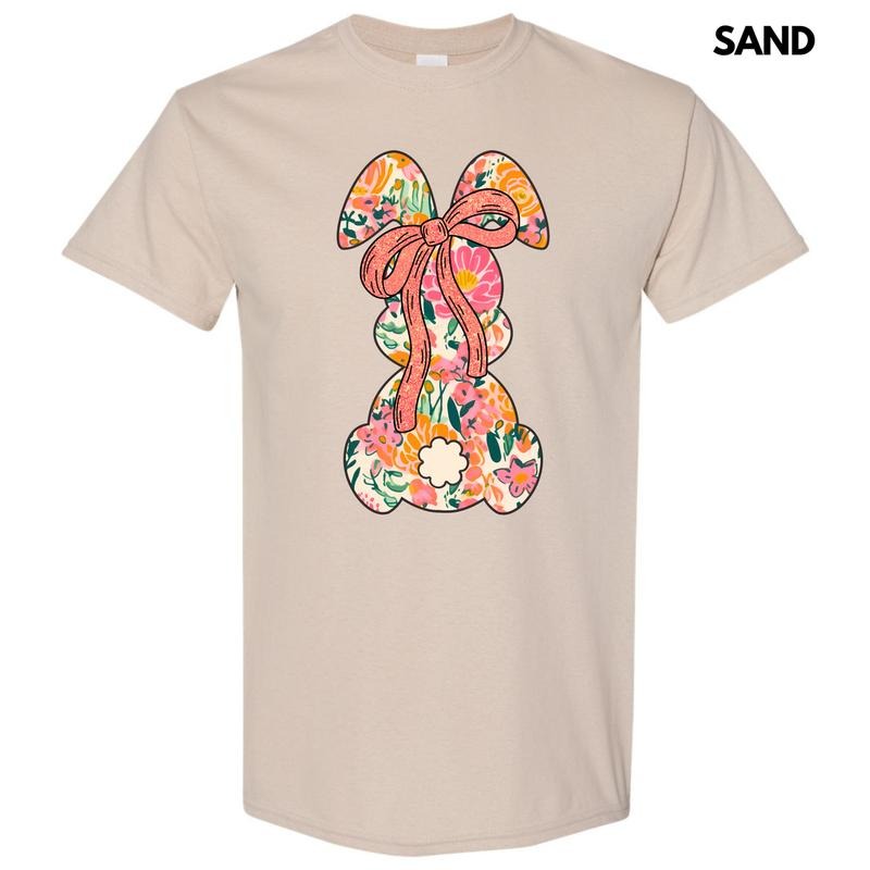 Orange Blooms Bunny Gildan Short Sleeve T-Shirt 'NLB' Hoodie, Sweatshirt | InkThreadWorks.com