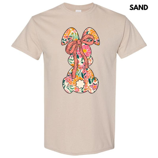 Orange Blooms Bunny Gildan Short Sleeve T-Shirt 'NLB' Hoodie, Sweatshirt | InkThreadWorks.com