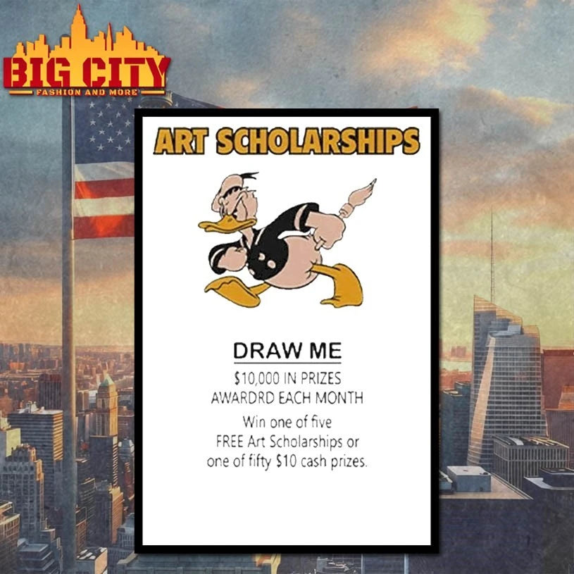 Original Art Scholarships Draw Me Vintage Cartoon Duck T-Shirt