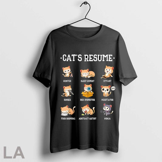 Original Cats Resume Life Of A Cat Animal T Shirt