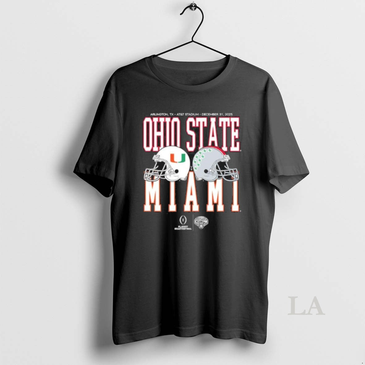 Original Cotton Bowl Classic 2025 Miami Vs Ohio State Helmet Matchup T-Shirts, Hoodie, Sweatshirt | InkThreadWorks.com