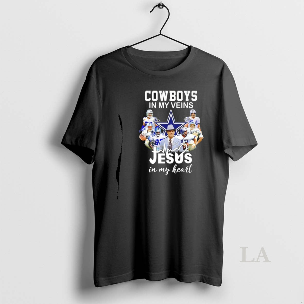 Original Cowboys In My Veins Jesus In My Heart Player Collage Signatures T-Shirts, Hoodie, Sweatshirt | InkThreadWorks.com